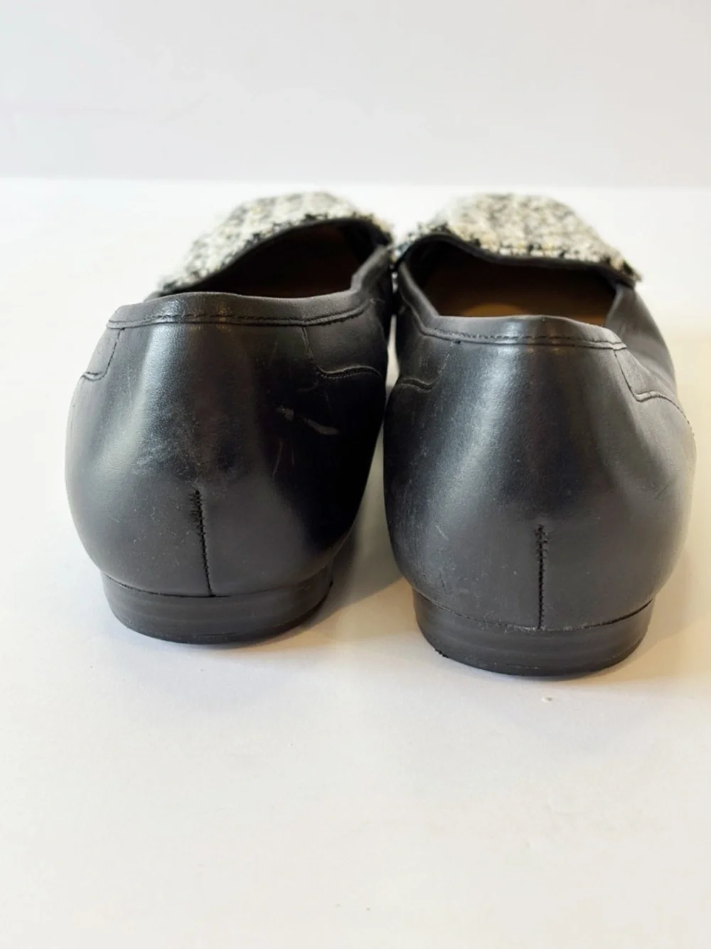 Bandolino Tweed Cap Toe Loafers Black White Flats BDLiberty Size 7.5 - Picture 2 of 10